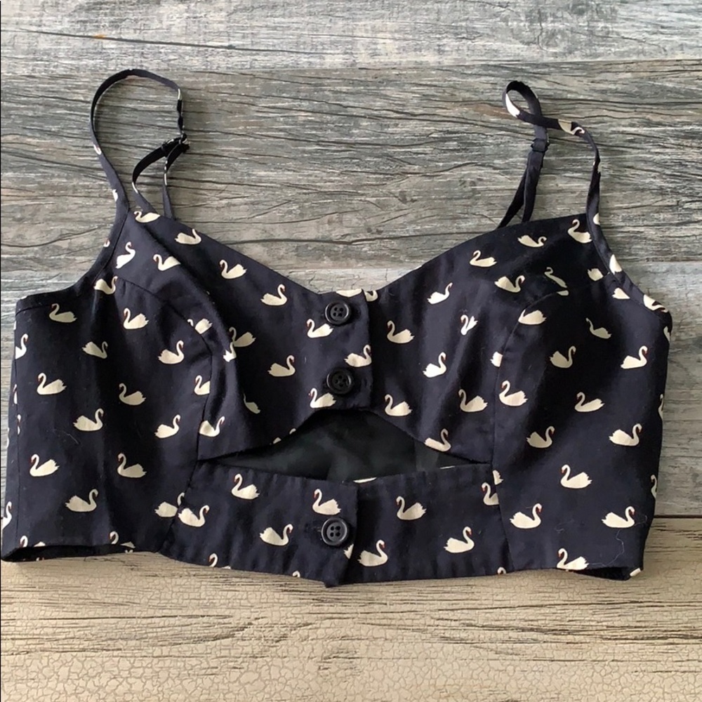 Swan crop top with cut out in front
